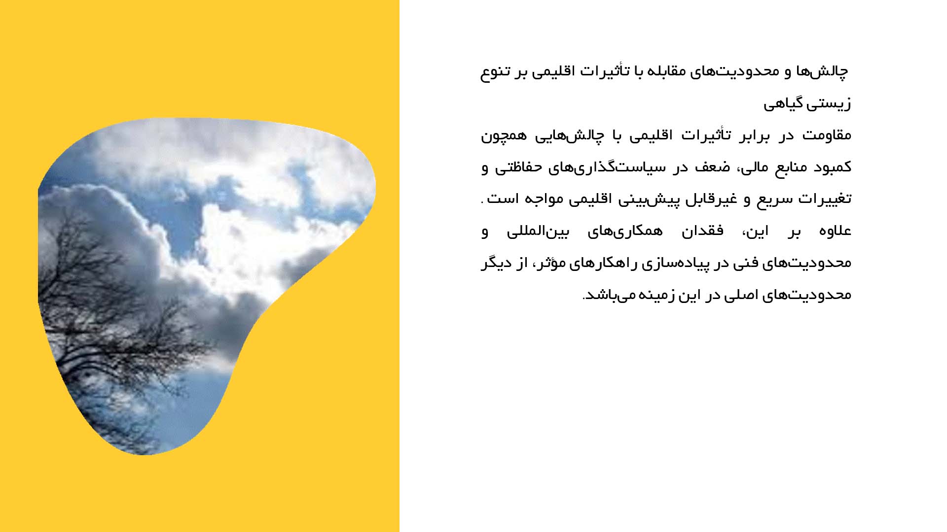 پاورپوینت در مورد تأثیرات تغییرات اقلیمی بر تنوع زیستی گیاهی